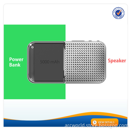 AWC929 New Design Power Bank 5000mAh Portable Mobile Charger with Holder Bluetooth Speaker Power Bank for Samsung